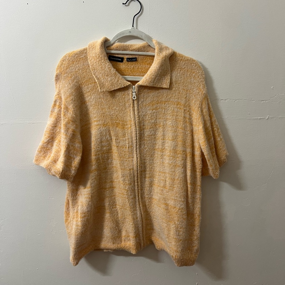 Cozy Yellow Zip-Up Cardigan